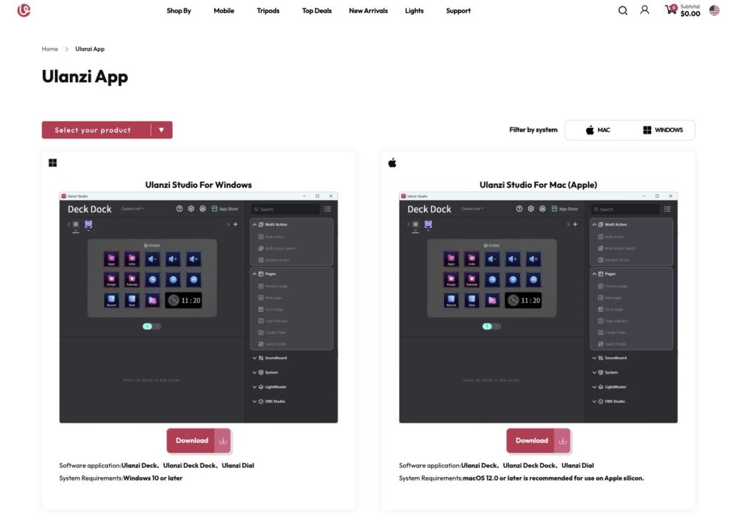 公式アプリダウンロード画面